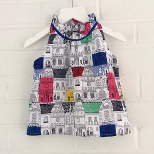 Baby Girl Janie And Jack Summer Sleeveless Colorful High-Neck Lined Dress Top
